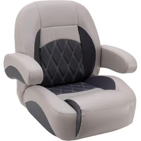 كرسي الكابتن العائم الفاخر منخفض الظهر من DeckMate - رمادي وفحمي in Kuwait