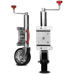 Boat Trailer Jack - Heavy-Duty Bolt-On Swivel Jack, Trailer Jockey Wheel, Foldable and Extendable Trailer Swivel Mount, 20Cm Iron Wheel, Load Capacity 700Kg, F,10in lift/1550lbs in Kuwait