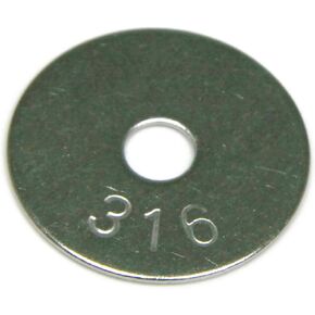 غسالات الحاجز - 316 الفولاذ المقاوم للصدأ 3/8 بوصة × 1-1/4 بوصة الكمية 25 in Kuwait