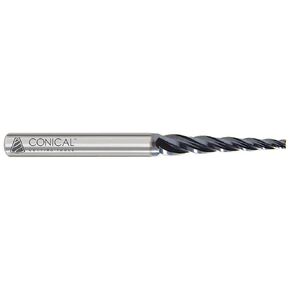 U-002C 30.0° Carbide Tapered End Mill - 3 Flute x 1/16'' Tip x 0.6250'' Large Diameter x 5/8'' Shank x 1/2'' Length of Cut x 3'' Overall Length in Kuwait
