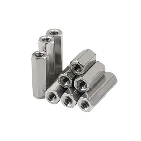 M3 M4 M5 M6 M8M10 إلى M16 DIN6334 304 مسدس من الفولاذ المقاوم للصدأ سداسي تمديد طويل قضيب اقتران الجوز موصل أنبوبي مشترك (15 مم) in Kuwait