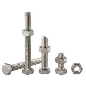 M8-1.25x100mm Hex Bolt and Nut Kit 6set, 304 Stainless Steel (A2-70), Full Thread, Bright Finish, Machine Threaded for Automotive, Machinery, DIY in Saudi Arabia
