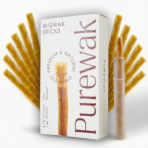 أعواد المسواك، مسواك طبيعي 100%، يبيض بشكل طبيعي، ينعش النفس، أعواد المسواك، أعواد المسواك التقليدية، كمية تكفي 3 أشهر، عبوة واحدة، 12 أعواد المسواك مع حامل. in Kuwait