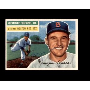 George Susce Jr Signed 1956 Topps Boston Red Sox Autographed in Kuwait