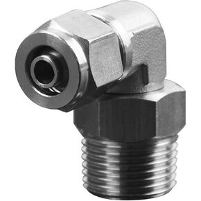 304 Stainless Steel Pneumatic Tube Quick Twist Joint PL8-01 Locking Nut Right Angle Rotation Bend 6-1 1Pcs(不锈钢快拧PL16-02) in Kuwait