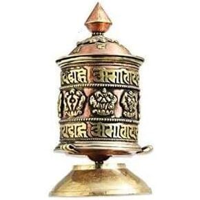 Table Top Copper Brass Tibetan Buddhist 8 Lucky Symbols Prayer Wheel in Kuwait