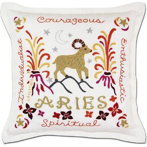 Catstudio Astrology Hand Embroidered Pillow, Pisces Zodiac Sign Decorative Throw Pillows, Embroidered Couch Pillows, Perfect Pisces Gifts, February Birthday Gifts, March Birthday in Kuwait
