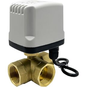DN25 3 طريقة نحاس IP65 مقاوم للماء صمام كروي مزود بمحرك 3-سلك 2 تحكم T نوع AC220V DC12V DC24V صمام كروي (نوع 24VDC_T) in Kuwait