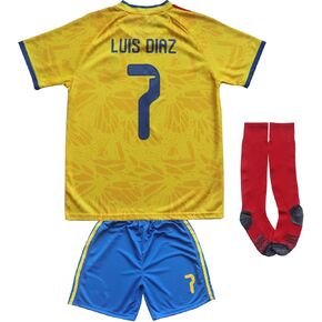 كولومبيا دياز هوم #7 لكرة القدم للأطفال، مجموعة جوارب قصيرة من الجيرسيه بمقاسات شبابية in Kuwait