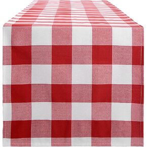 مفرش طاولة من القماش القطني باللونين الأزرق الفاتح والأبيض، مفرش طاولة منقوش عليه مربعات ربيعية مقاس 72 بوصة ديكور طاولة طويل، موردو حفلات الصيف لمزرعة ريفية وأعياد الميلاد وحفلات استقبال المولود الجديد in Kuwait