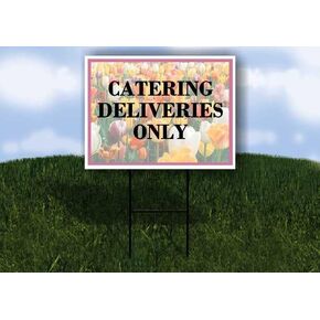 توصيل الطعام فقط، زهور الربيع، زهور التوليب، أسهم اتجاهية، إطار مزدوج الجوانب مقاس 23 × 23 بوصة. in Kuwait