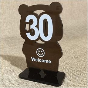 Table numbers, Table Numbers, Bear Shape Acrylic Pack of 10 Or 20, Cm X 16, Multicolor(Blue-Number 1-20) in Kuwait