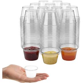 Smarty Had A Party Portion Cups, 2 oz, 2500 Count Clear Disposable Sauce & Condiment Cups, Plastic Soufflé Containers for Dressing, Samples & Food Service in Saudi Arabia