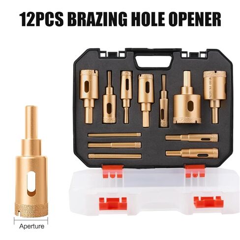 12 قطعة M10 الموضوع النحاس ثقب الماس فتاحة مثقاب الخشب الأساسية لبلاط السيراميك الرخام الجرانيت الطوب البناء ثقب المنشار أدوات in Kuwait