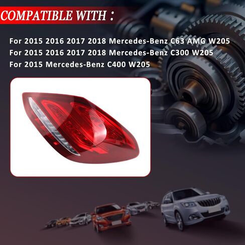مجموعة الإضاءة الخلفية لضوء الضوء الأيسر لسيارة مرسيدس-بنز C300 C450 C43 C63 AMG 2015 2015 2017 2018 ، يحل محل 2059062002 MB2800145 in Saudi Arabia