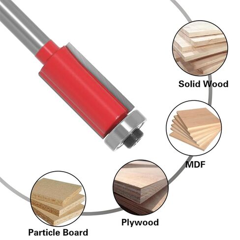 Flush Trim Bit Set 6.35/7.96/9.52/12.7mm Bit Bearing Edge 6mm 4Pcs (Size : 6MM) in Saudi Arabia
