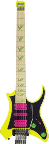 Vaibrant 88 Deluxe Headless (Electric Yellow) Electric Travel Guitar w/Deluxe Gig Bag in Saudi Arabia