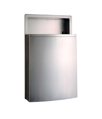 Bobrick B-43644 Waste Receptacle, Contura Series Recessed 12.8-Gallon - Satin Finish Stainless Steel in Saudi Arabia