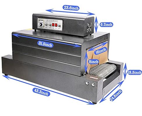TECHTONGDA Thermal Shrink Wrap Machine Heat Tunnel Packaging for POF PVC 16X8inch Shrink Size 220V Mesh Type in Saudi Arabia