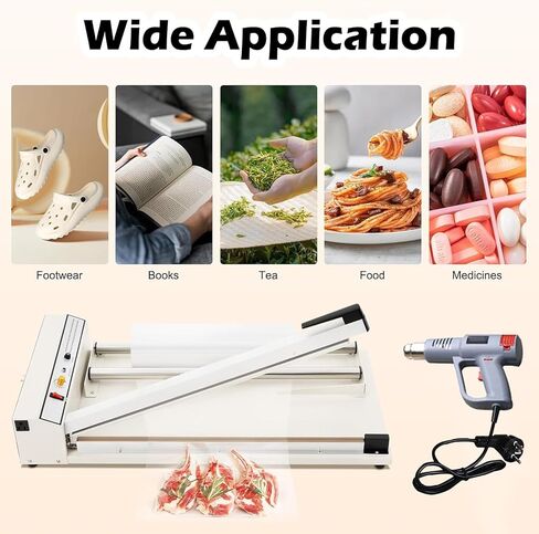 Adjustable Shrink Wrap Machine with Heat Gun, Versatile Sealer for PP, PE, PVC, POF Film Packaging – Professional Quality for Home & Business Use in Saudi Arabia