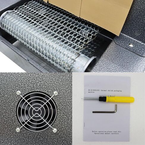 Shrink Wrap Machine Mesh Type Heat Shrink Packaging Machine Electric Tunnel Packaging Equipment for POF PVC (12X6inch Max Shrink Size) 220V in Kuwait