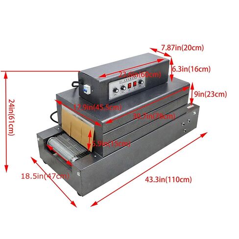 Shrink Wrap Machine Mesh Type Heat Shrink Packaging Machine Electric Tunnel Packaging Equipment for POF PVC (12X6inch Max Shrink Size) 220V in Kuwait