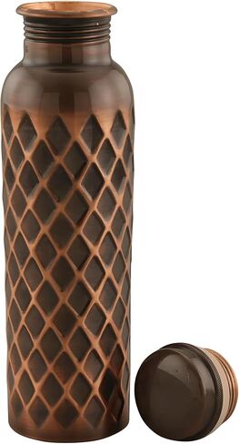 Ayurvedic Pure Copper Water Bottle 34 Oz | Leak Proof | Durable & Rust Proof | Traditional Copper Drinkware | Eco Friendly | Non Toxic And BPA Free in Saudi Arabia