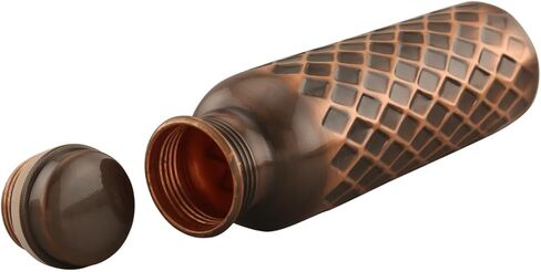 Ayurvedic Pure Copper Water Bottle 34 Oz | Leak Proof | Durable & Rust Proof | Traditional Copper Drinkware | Eco Friendly | Non Toxic And BPA Free in Saudi Arabia