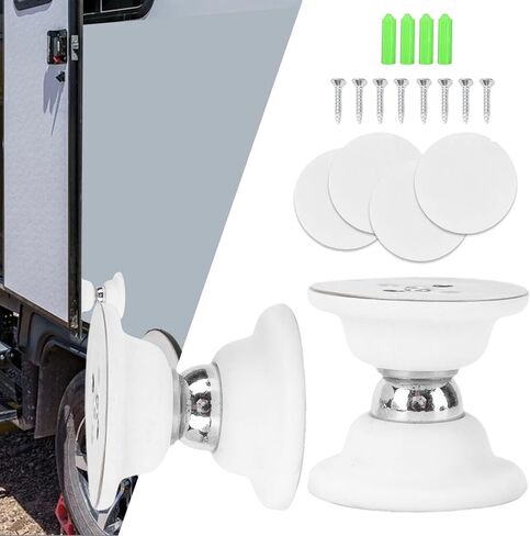 Sorandy RV Magnetic Door Catch, Weather Proof Stainless Steel PVC Magnetic Door Holder with Strong Double Sided Tapes and Screws, for Trailer Motorhome Cabin Cover Baggage in Saudi Arabia