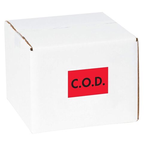 شريط المنطق Aviditi الشريط المنطق 2 "× 3"، "C.O.D." ملصق تحذير باللون الأحمر الفلوريسنت، للشحن والمناولة والتعبئة والنقل (لفة واحدة تحتوي على 500 ملصق) in Saudi Arabia