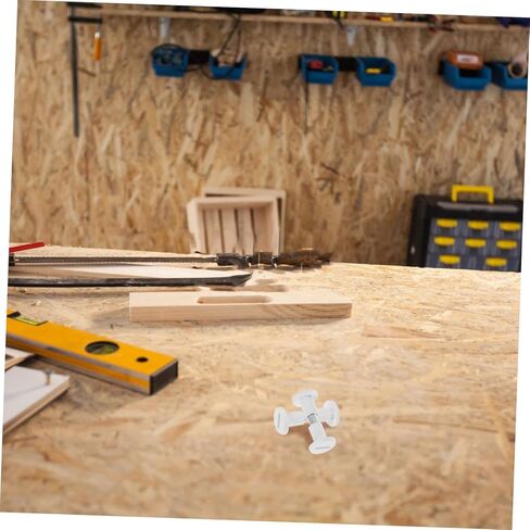 50pcs Furniture Connecting Fastener Kit Board Joining Screws Clamp Nut System for Furniture Assembly White Wood Panel Fasteners for Cabinets and Dressers in Saudi Arabia