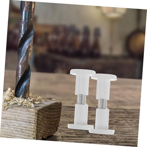 50pcs Furniture Connecting Fastener Kit Board Joining Screws Clamp Nut System for Furniture Assembly White Wood Panel Fasteners for Cabinets and Dressers in Saudi Arabia
