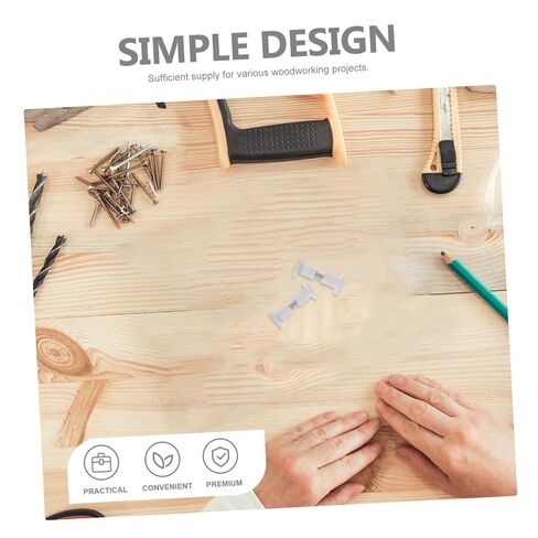 50pcs Furniture Connecting Fastener Kit Board Joining Screws Clamp Nut System for Furniture Assembly White Wood Panel Fasteners for Cabinets and Dressers in Saudi Arabia