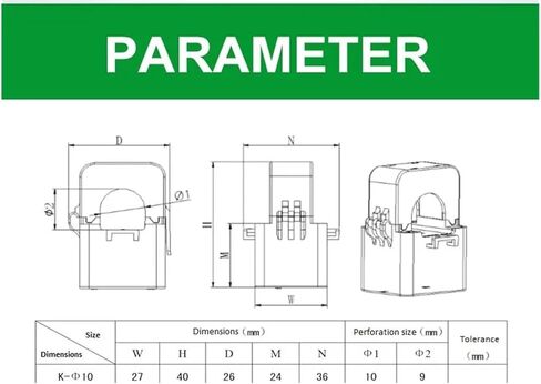 Split Core Current Transformer 0.5 Class AKH-0.66K Dia.10mm 40A/20mA in Kuwait