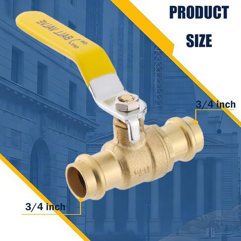 3/4 "صمام كروي بالضغط مع حلقة دائرية EPDM 1/4-Turn صمام إيقاف إيقاف المنفذ الكامل لتوصيل أنابيب النحاس LF النحاس 10 قطعة in Saudi Arabia