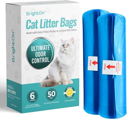 BrightOn Litter Bag Refill Roll for Genie Easy Roll Litter Bin, Ultimate Odor Control,(Unscented) (75 Bags / 3 Dispensers) in Saudi Arabia