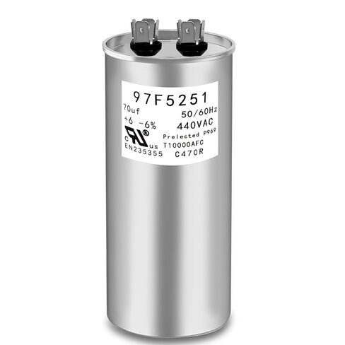 97F5251 C470R 70 فائق التوهج MFD x 440VAC مكثف صناعي بديل مستدير للخدمة الشاقة مكثف تشغيل المحرك (97F5251) in Kuwait