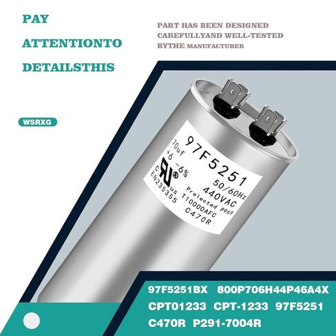 97F5251 C470R 70 فائق التوهج MFD x 440VAC مكثف صناعي بديل مستدير للخدمة الشاقة مكثف تشغيل المحرك (97F5251) in Kuwait