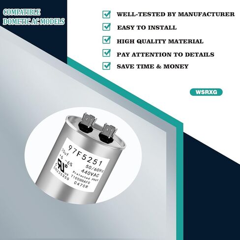 97F5251 C470R 70 فائق التوهج MFD x 440VAC مكثف صناعي بديل مستدير للخدمة الشاقة مكثف تشغيل المحرك (97F5251) in Kuwait