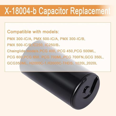 مكثف X-18004-b، 50-60 MFD 220 VAC 60HZ بديل متوافق مع مكثف بدء تشغيل محرك فتح باب المرآب Genie 18004B in Saudi Arabia