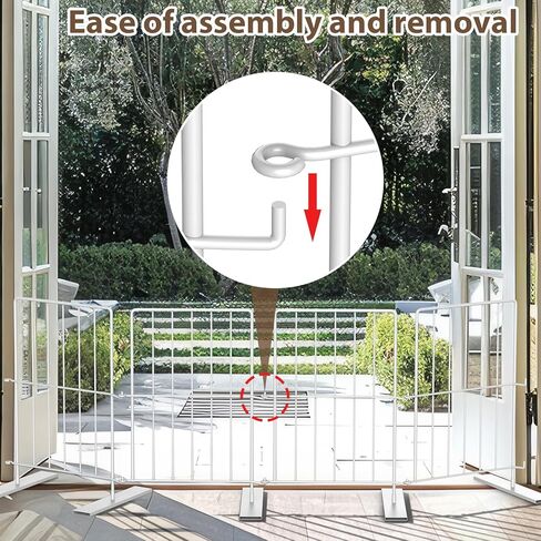 PINPON 17" Metal Freestanding Pet Gate, 4-Panel Expandable Dog Gate Fence (10.6"-49"), Tool-Free Setup, Indoor/Outdoor Barrier for Small Dogs, Multi-Pack for Unlimited Extension in Kuwait