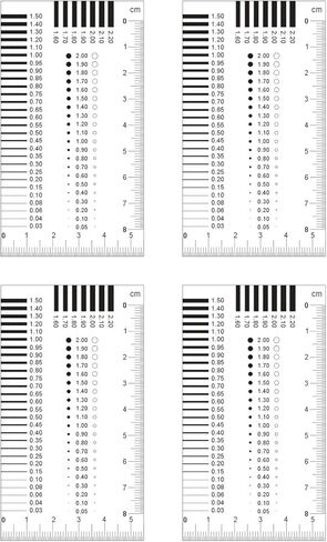 بطاقة قياس العيوب متعددة الأغراض المكونة من 4 قطع هي مجموعة تحكم في صناعة التصميم لا يمكن تشويهها في مقياس التباين لفحص العمل الميداني in Kuwait