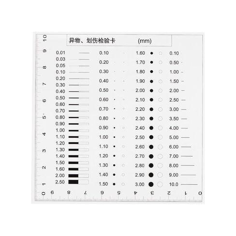 HARFINGTON High Precision SEC Size Estimation Chart 10x10cm Covered Transparency Flaw Detection Film Ruler for Diameter and Line Width Defects Measuring in Saudi Arabia