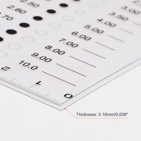 HARFINGTON High Precision SEC Size Estimation Chart 10x10cm Covered Transparency Flaw Detection Film Ruler for Diameter and Line Width Defects Measuring in Saudi Arabia