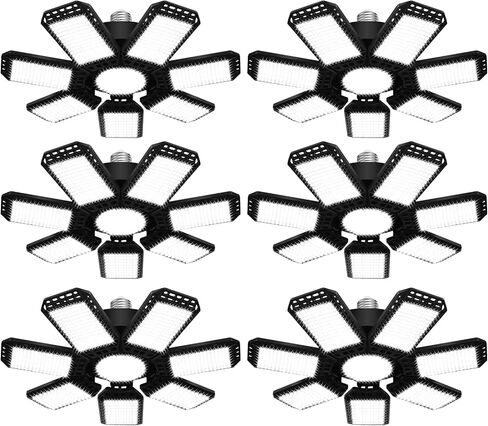 2 حزمة ضوء المرآب LED، 150W 15000LM 6500K أضواء متجر LED، سقف أضواء المرآب أدى مع 4 لوحات قابلة للتشوه، برغي في مقبس لمبة E26 / E27 للمستودع، الطابق السفلي، العلية، الحظيرة، إضاءة الخليج العالي in Saudi Arabia