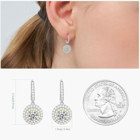 2.6CT Kite Cut Moissanite Dangle Drop Earrings for Women S925 Sterling Silver Hook Earring 18K White Gold D Color VVS1 Lab Created Diamond Hypoallergenic Jewelry Gifts for Her in Saudi Arabia