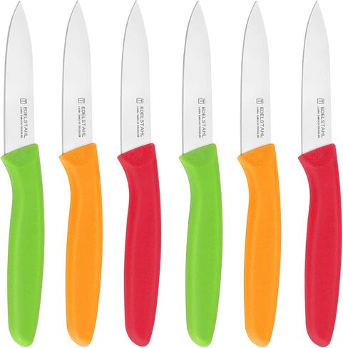 Paring Knife Fruit Knife Set,6 Pieces Stainless Steel Paring Knives Set,Sharp Knife,Straight Edge Small Knife Set for Cutting Fruits and Vegetable,Ergonomic Handle,Colorful in Saudi Arabia