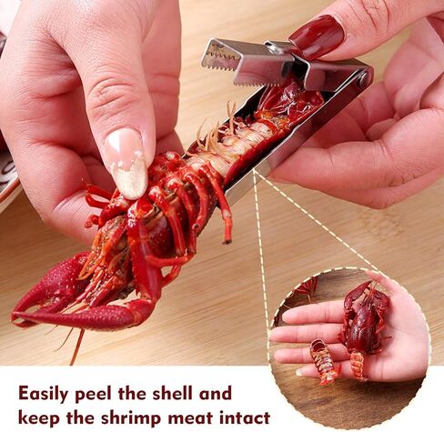 2025 New Stainless Steel Crawfish Peeler Tool，Crawfish Quick Peeler，Efficient Easily Peeling Shrimp Tails，Clean Convenient and Smart Seafood Sheller Tool for Families and Restaurants in Saudi Arabia