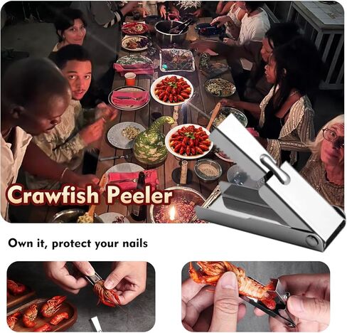 2025 New Stainless Steel Crawfish Peeler Tool，Crawfish Quick Peeler，Efficient Easily Peeling Shrimp Tails，Clean Convenient and Smart Seafood Sheller Tool for Families and Restaurants in Saudi Arabia