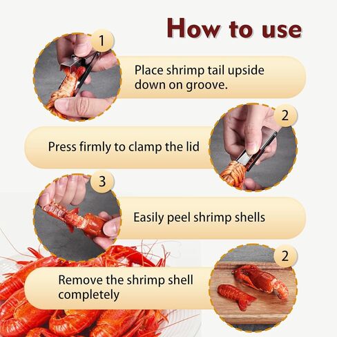 2025 New Stainless Steel Crawfish Peeler Tool，Crawfish Quick Peeler，Efficient Easily Peeling Shrimp Tails，Clean Convenient and Smart Seafood Sheller Tool for Families and Restaurants in Saudi Arabia